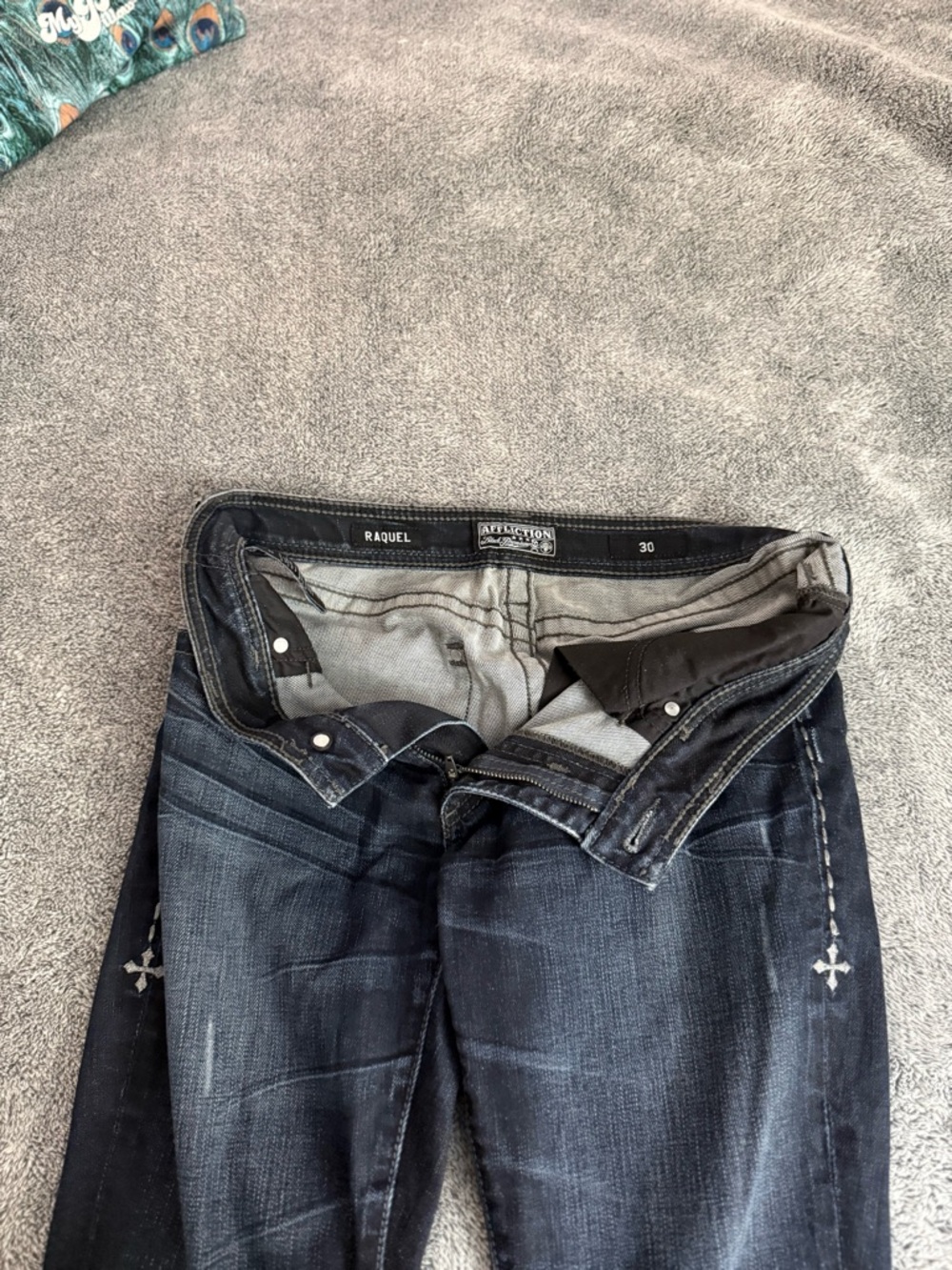 Affliction Women's Raquel Skinny Jeans - Dark Blue - Picture 4 of 5